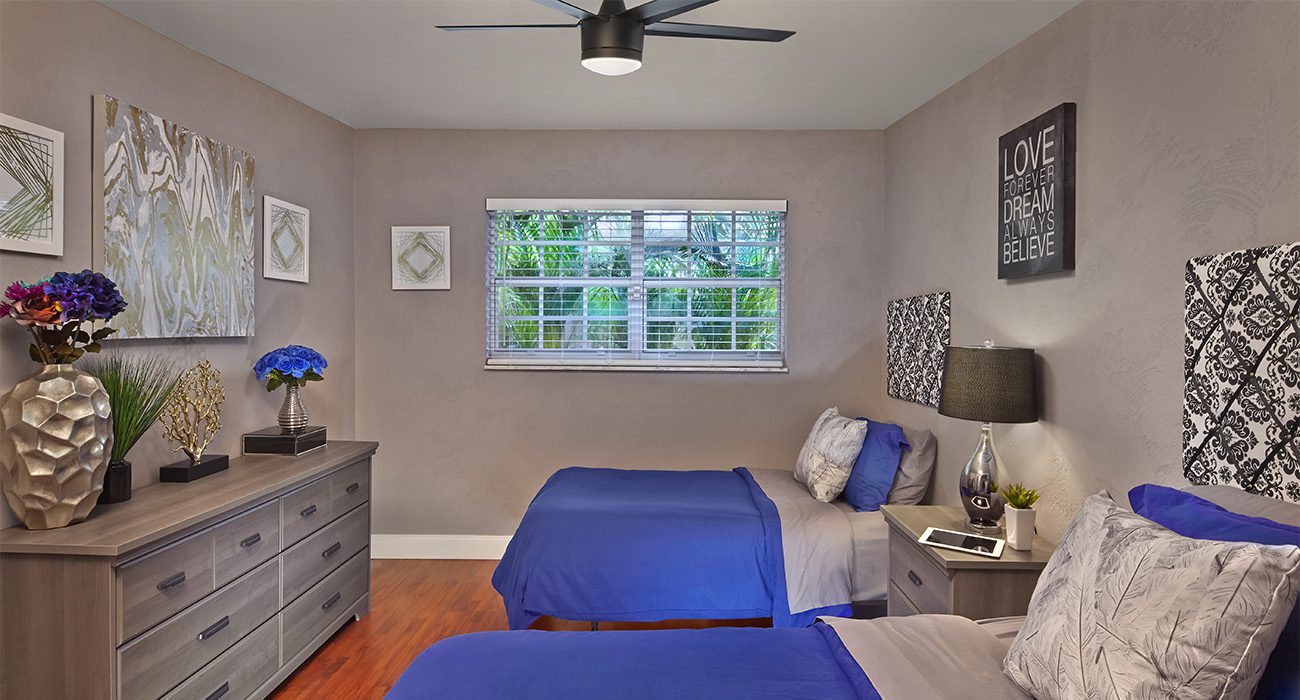 Bedroom at The Siebold Sober Living Single Family House in Delray Beach