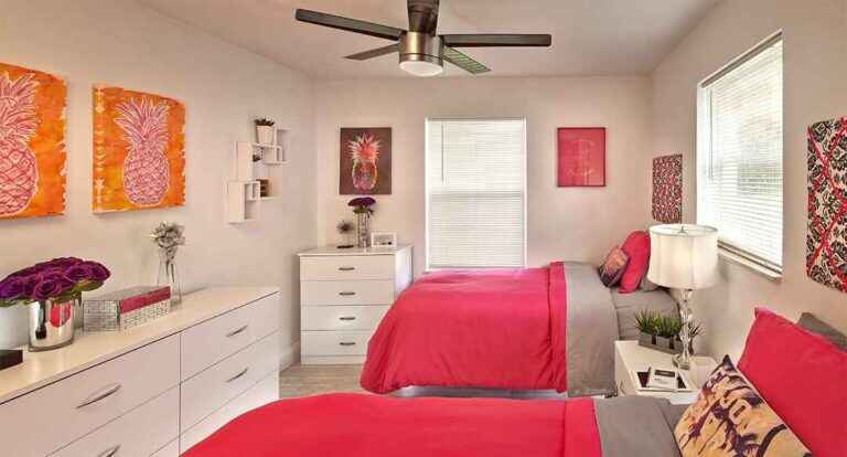 Bedroom at RECO Institute's The Parker Sober Living House in Delray Beach