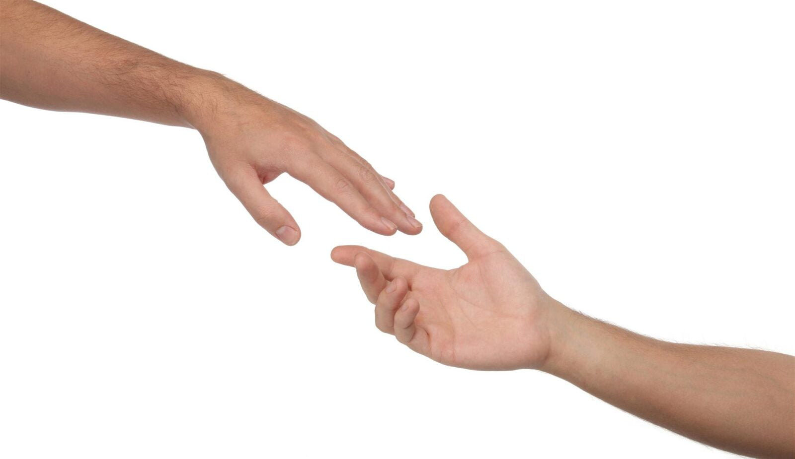two male hands reaching towards each other | RECO Institute